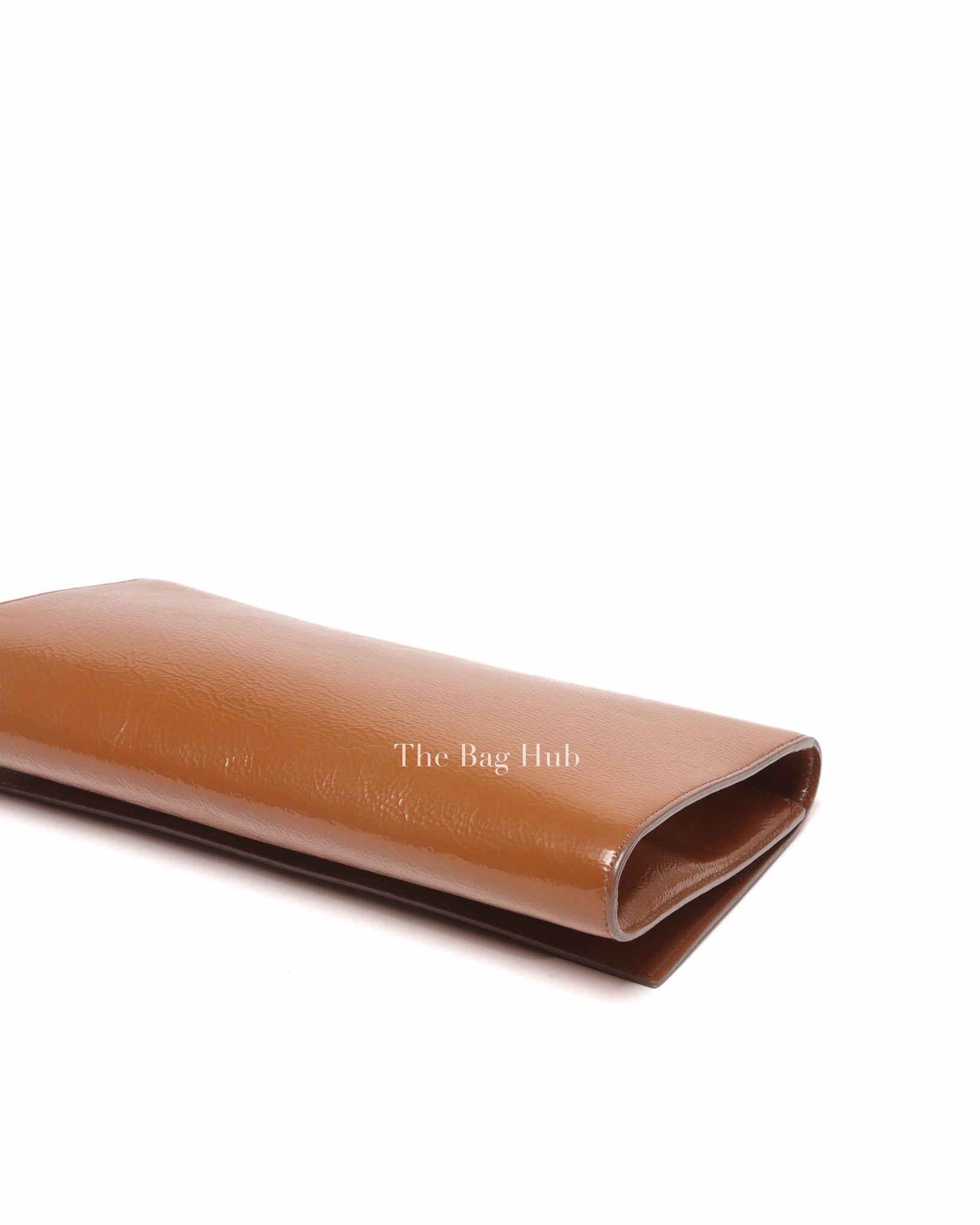 Saint Laurent Beige Patent Leather Belle De Jour Clutch