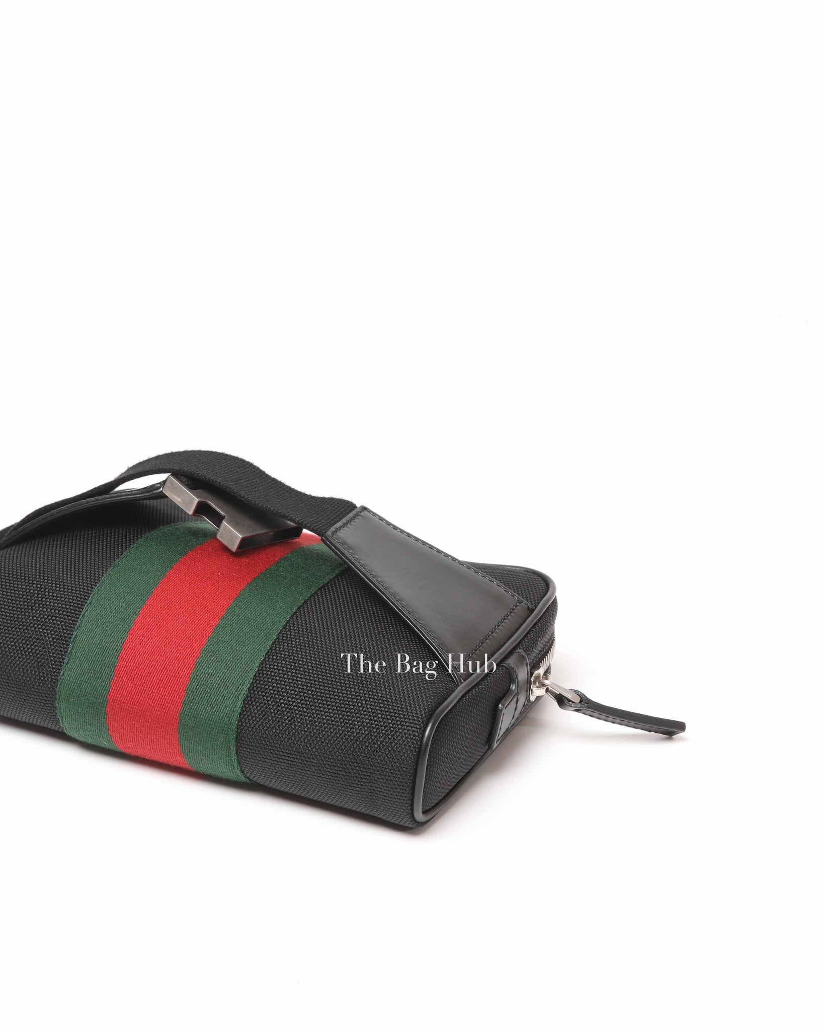 Gucci Black Canvas Web Slim Belt Bag Designer Brand Authentic Gucci The Bag Hub