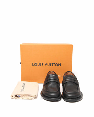 Louis Vuitton Black Leather Dandy Loafer Men's Size 8