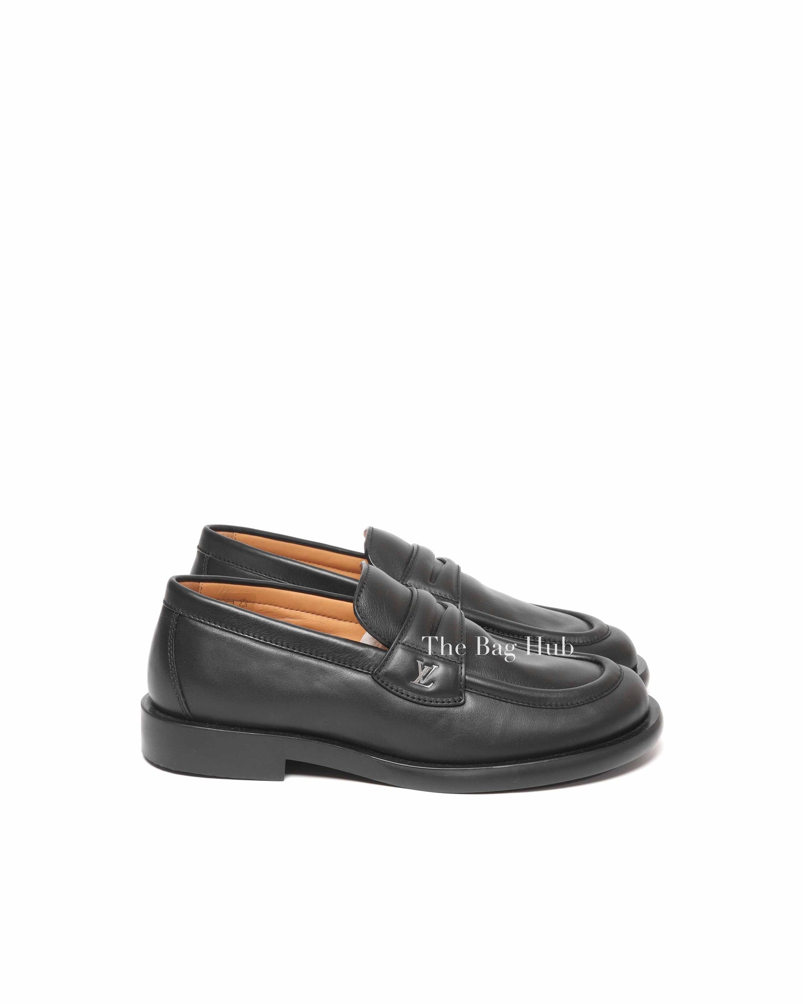 Louis Vuitton Black Leather Dandy Loafer Men's Size 8