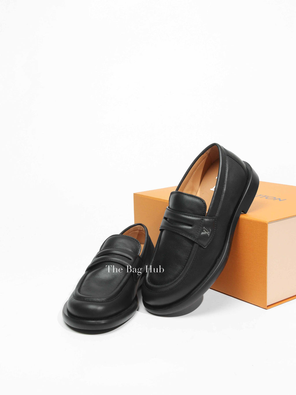 Louis Vuitton Black Leather Dandy Loafer Men's Size 8
