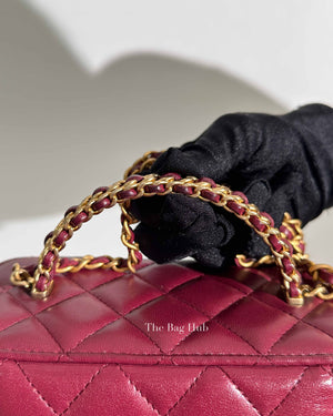 Chanel Burgundy Quilted Leather Pick Me Up Vanity Bag GHW