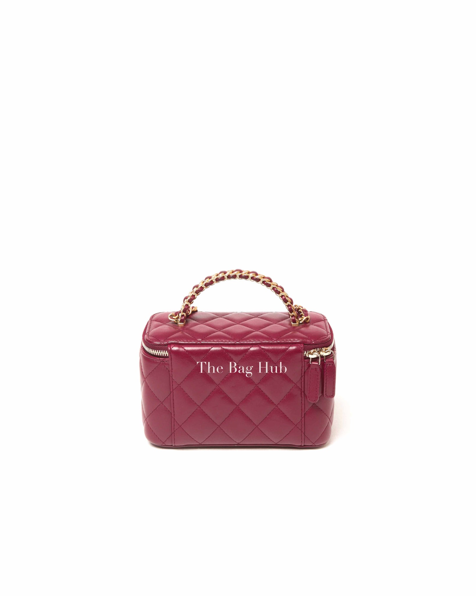 Chanel Burgundy Quilted Leather Pick Me Up Vanity Bag GHW