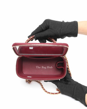 Chanel Burgundy Quilted Leather Pick Me Up Vanity Bag GHW