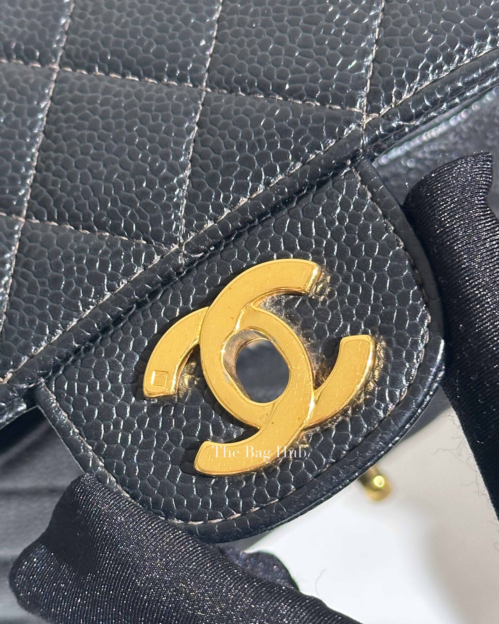 Chanel Vintage Black Caviar Leather Classic Medium Flap Bag 24K GHW