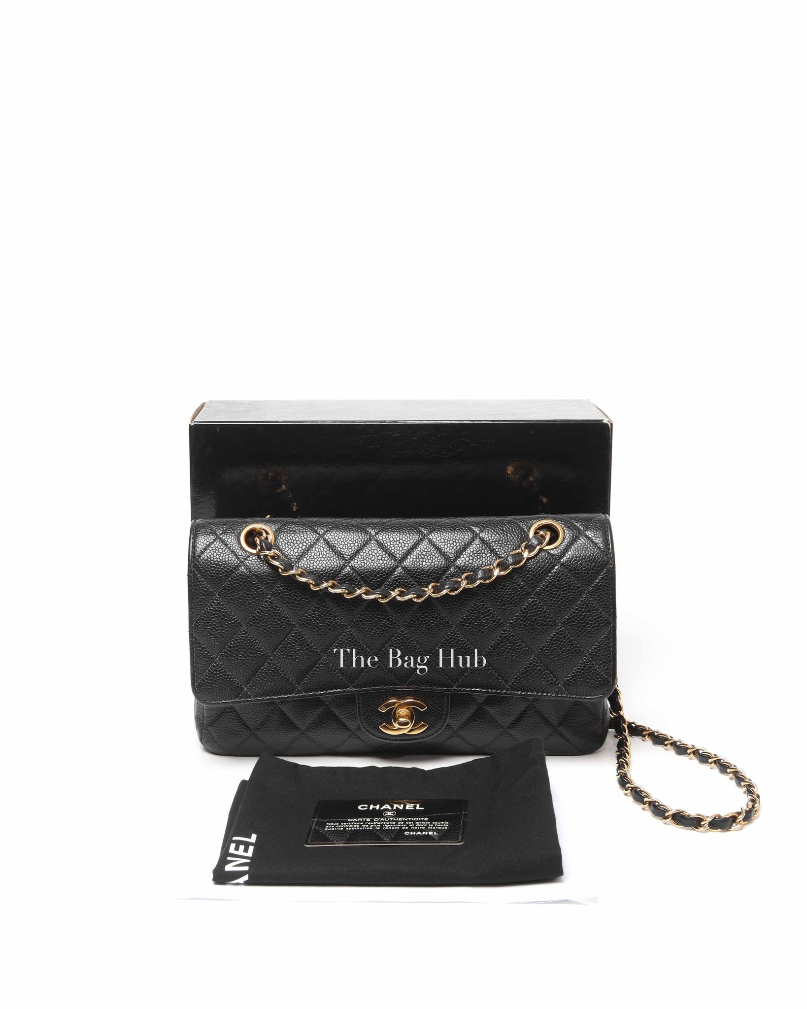 Chanel Vintage Black Caviar Leather Classic Medium Flap Bag 24K GHW