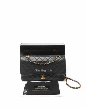 Chanel Vintage Black Caviar Leather Classic Medium Flap Bag 24K GHW