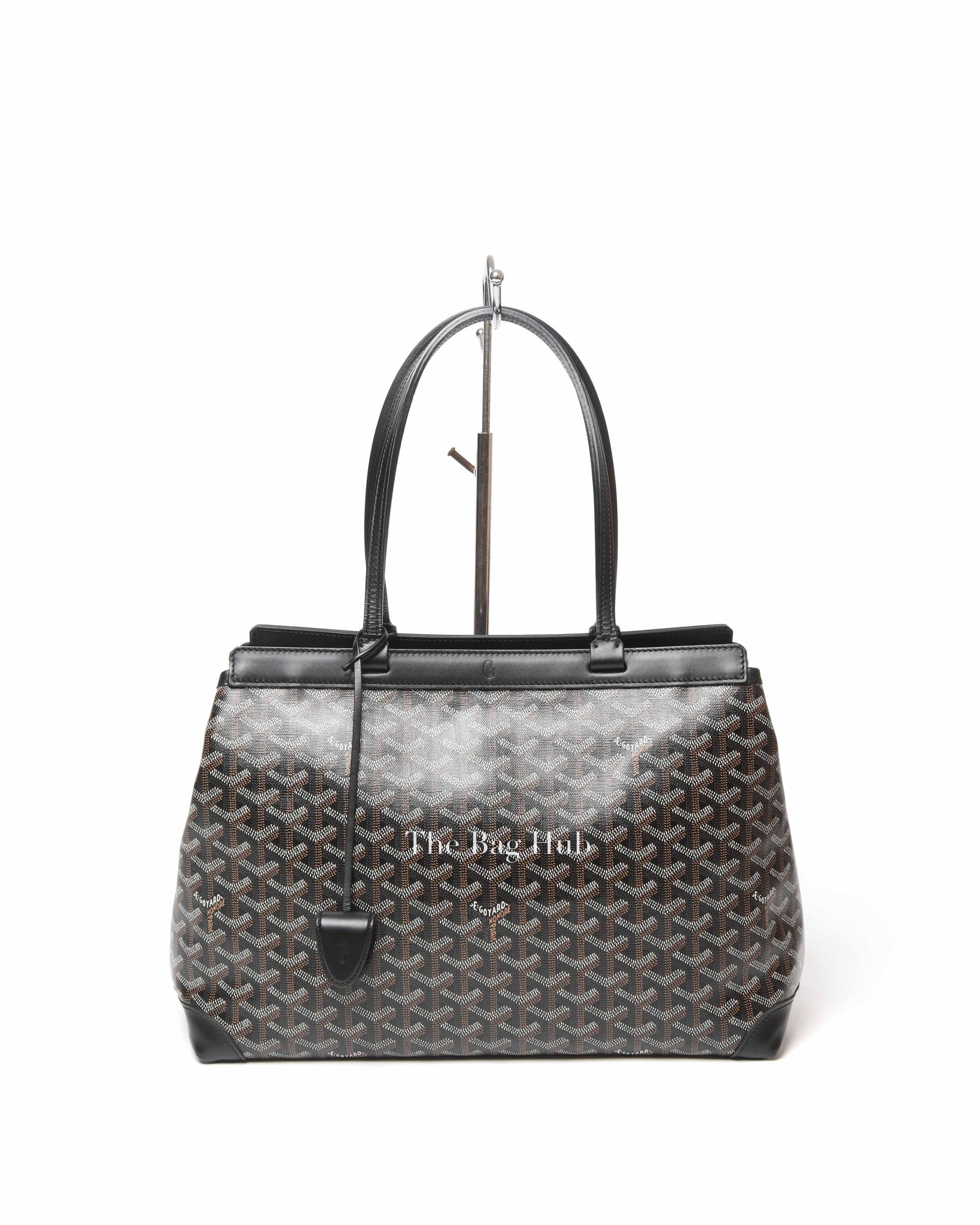 Goyard Black Chevron Print Coated Canvas Bellechasse PM Tote Bag Designer Brand Authentic Goyard The Bag Hub