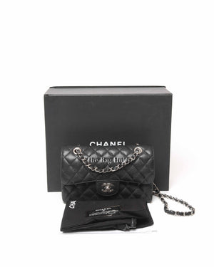 Chanel Black Caviar Small Double Flap Bag SHW