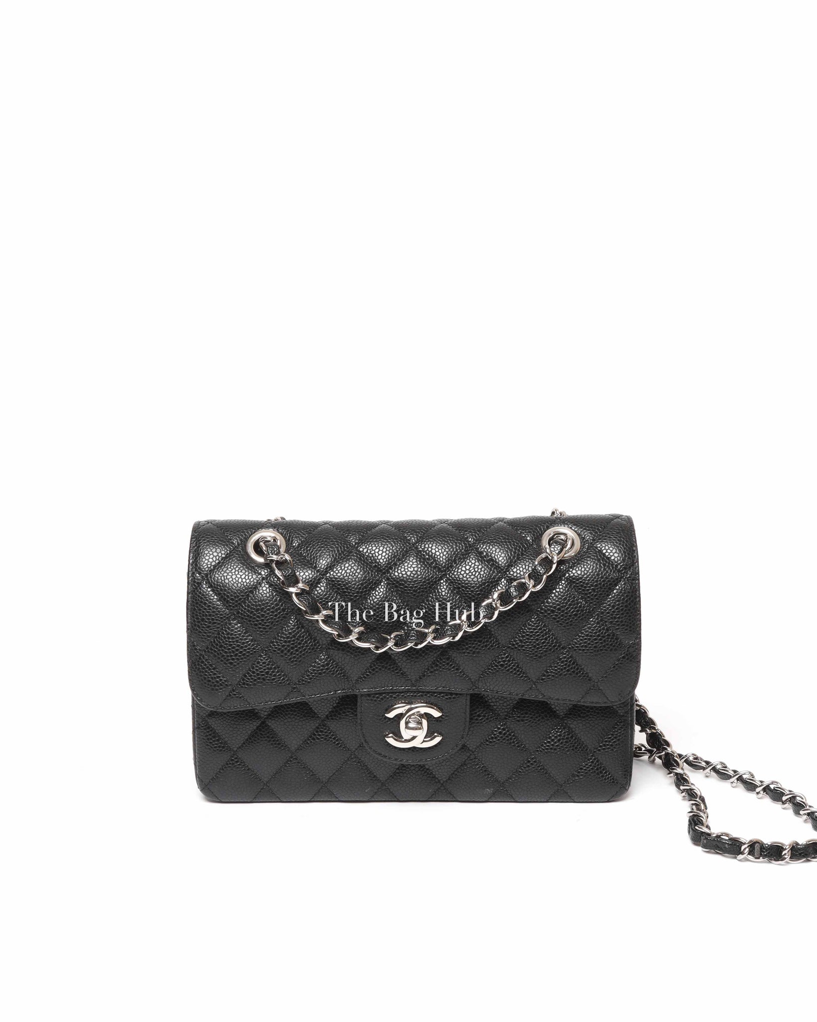 Chanel Black Caviar Small Double Flap Bag SHW