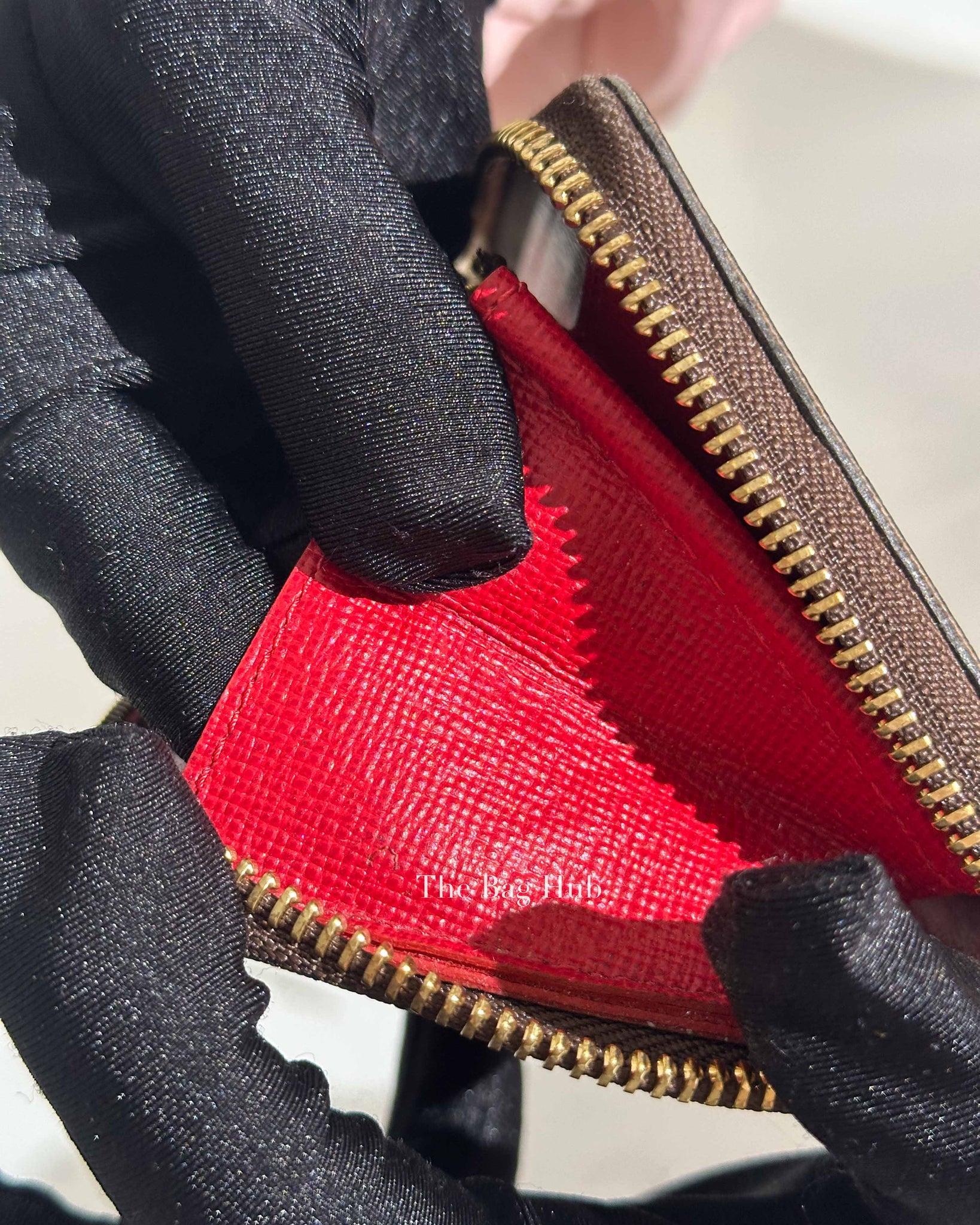 Louis Vuitton Brown Canvas Damier Ebene Cherry Clemence Wallet