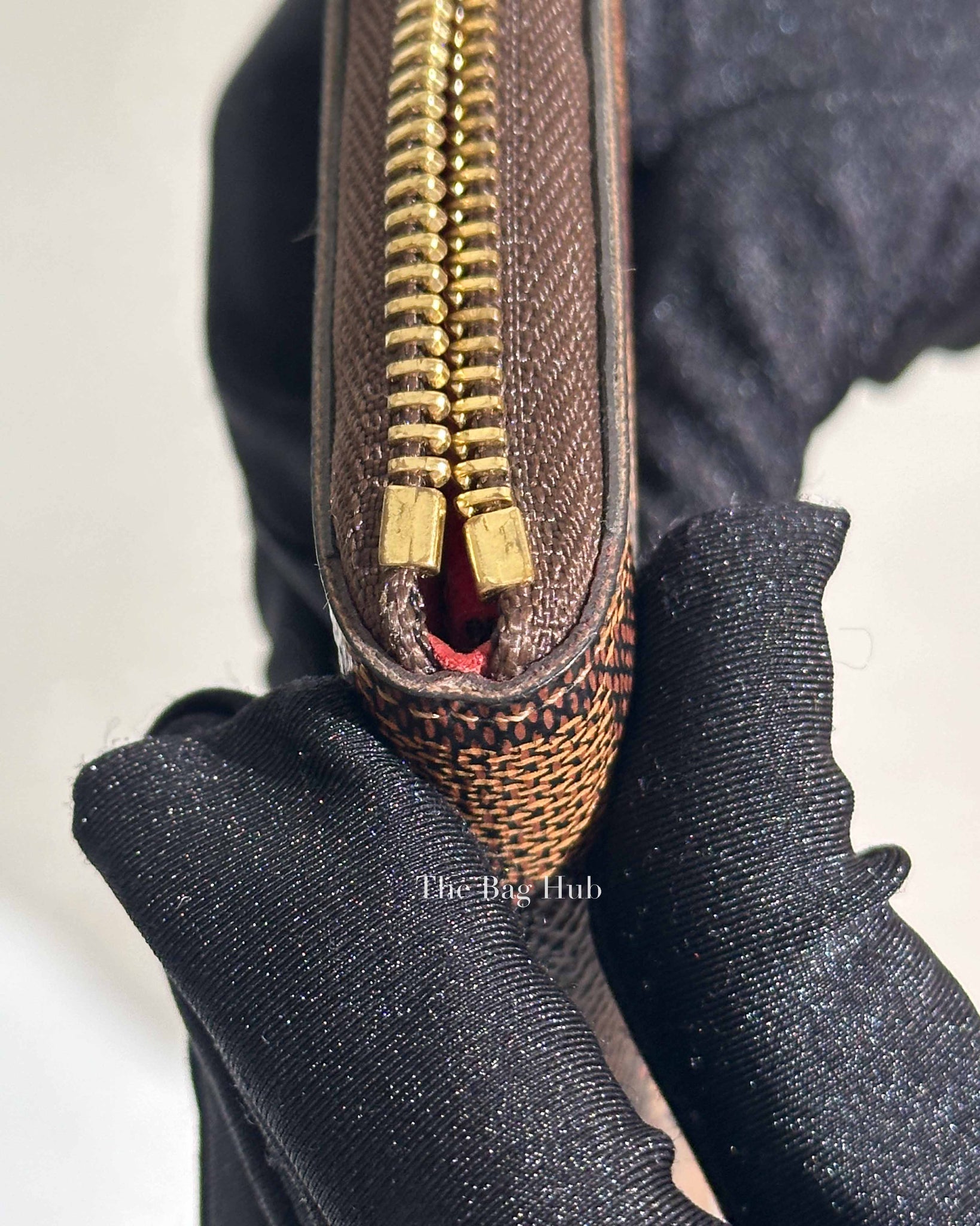 Louis Vuitton Brown Canvas Damier Ebene Cherry Clemence Wallet
