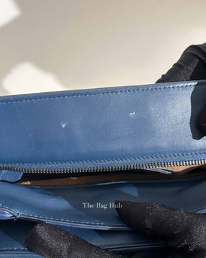 Bottega Veneta Navy Blue Intrecciato Leather Double Zip Tote Bag