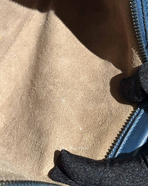 Bottega Veneta Navy Blue Intrecciato Leather Double Zip Tote Bag
