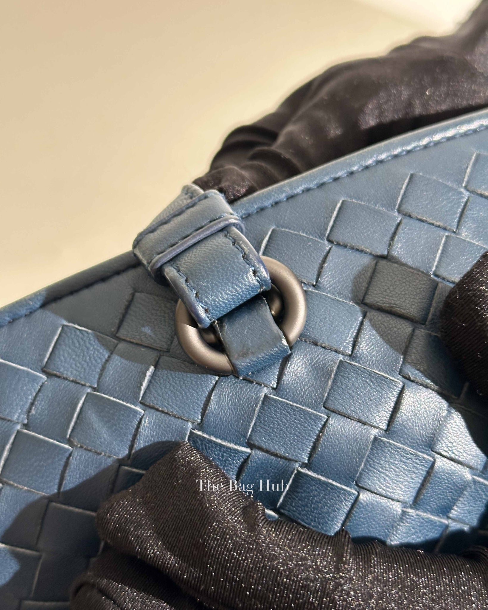 Bottega Veneta Navy Blue Intrecciato Leather Double Zip Tote Bag