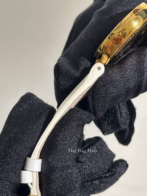 Gucci White/Brushed Gold GG Interlocking Watch For Women