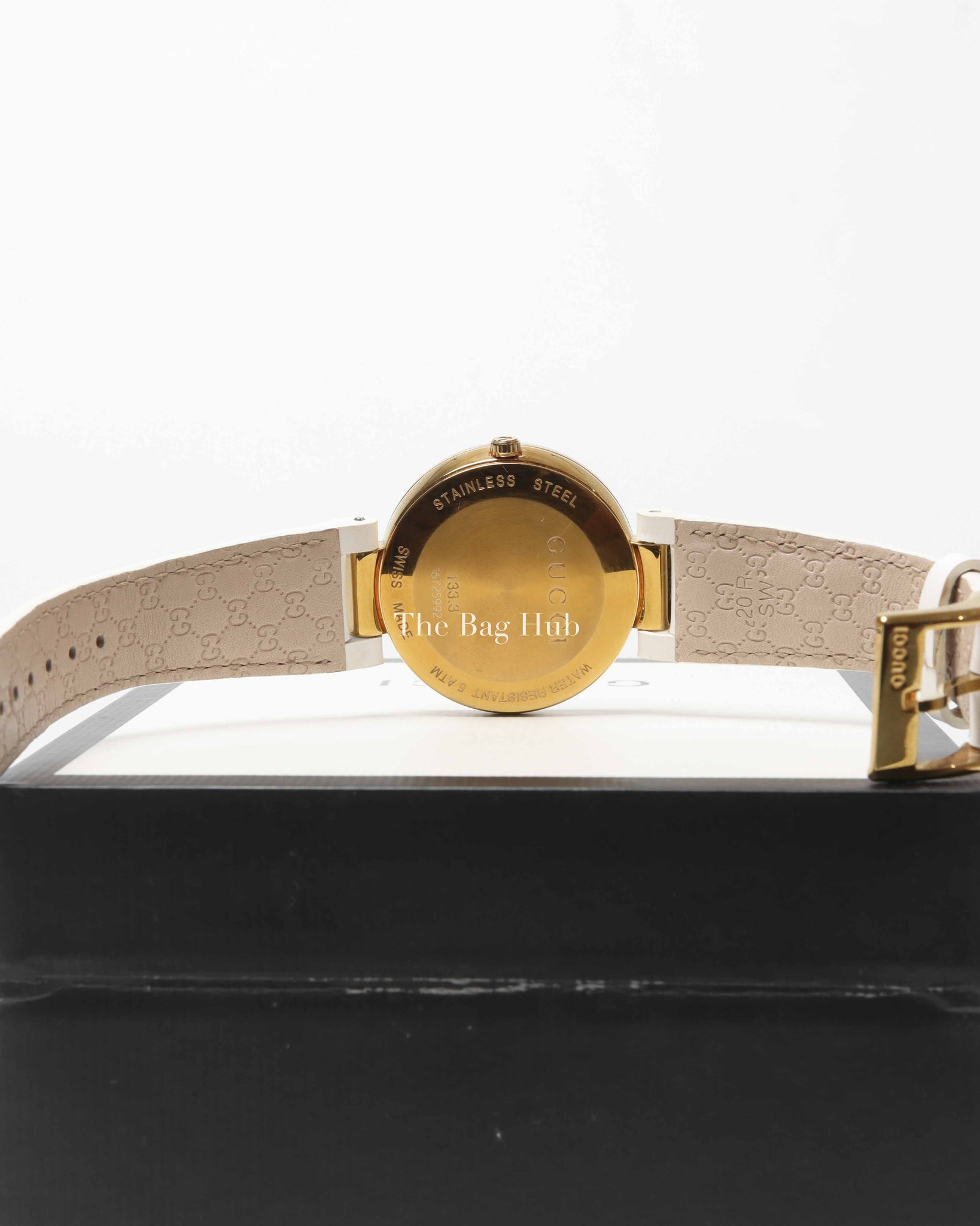 Gucci White/Brushed Gold GG Interlocking Watch For Women