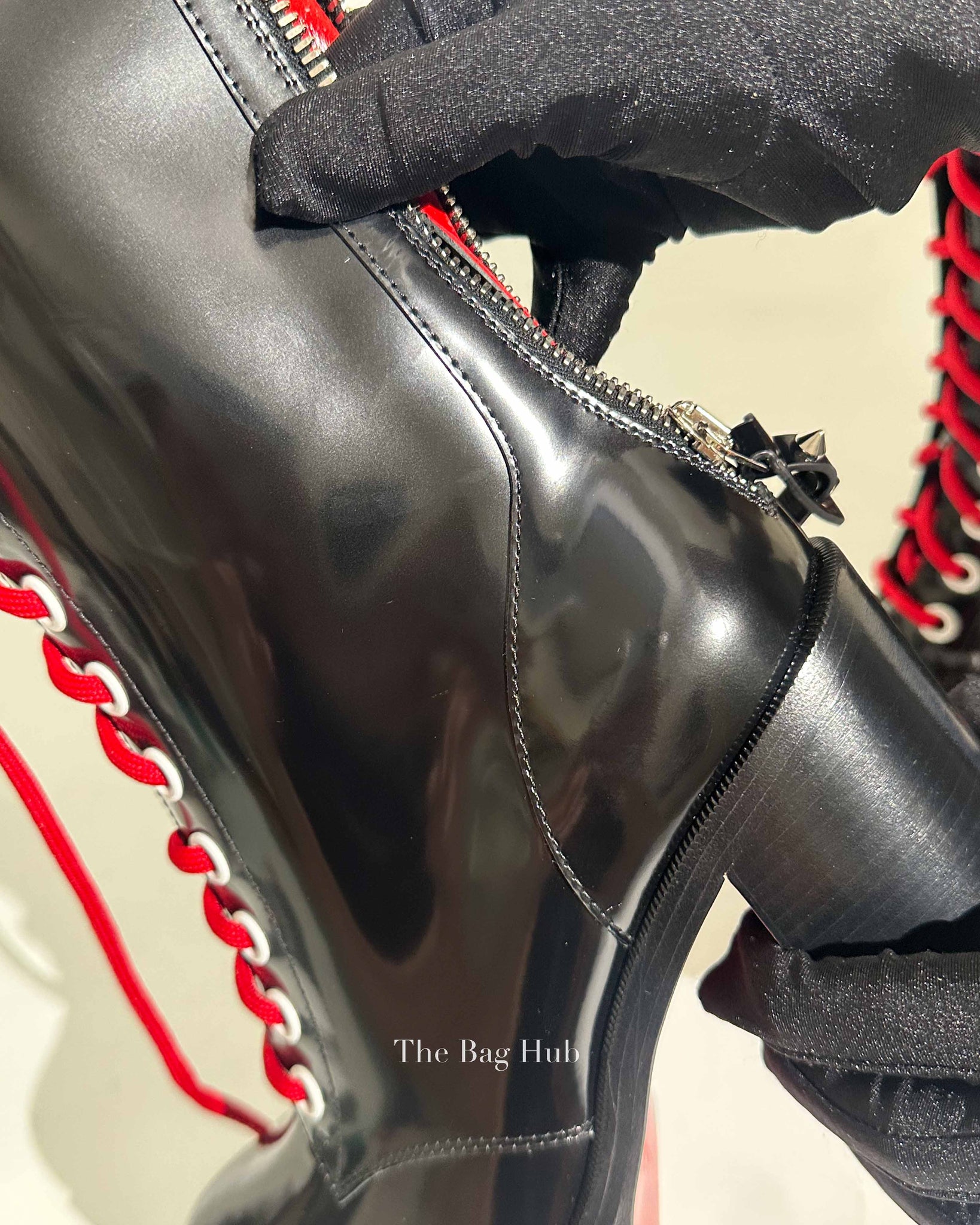 Christian Louboutin Stage Lace Leather Lace-Up Boots Women's Size 38