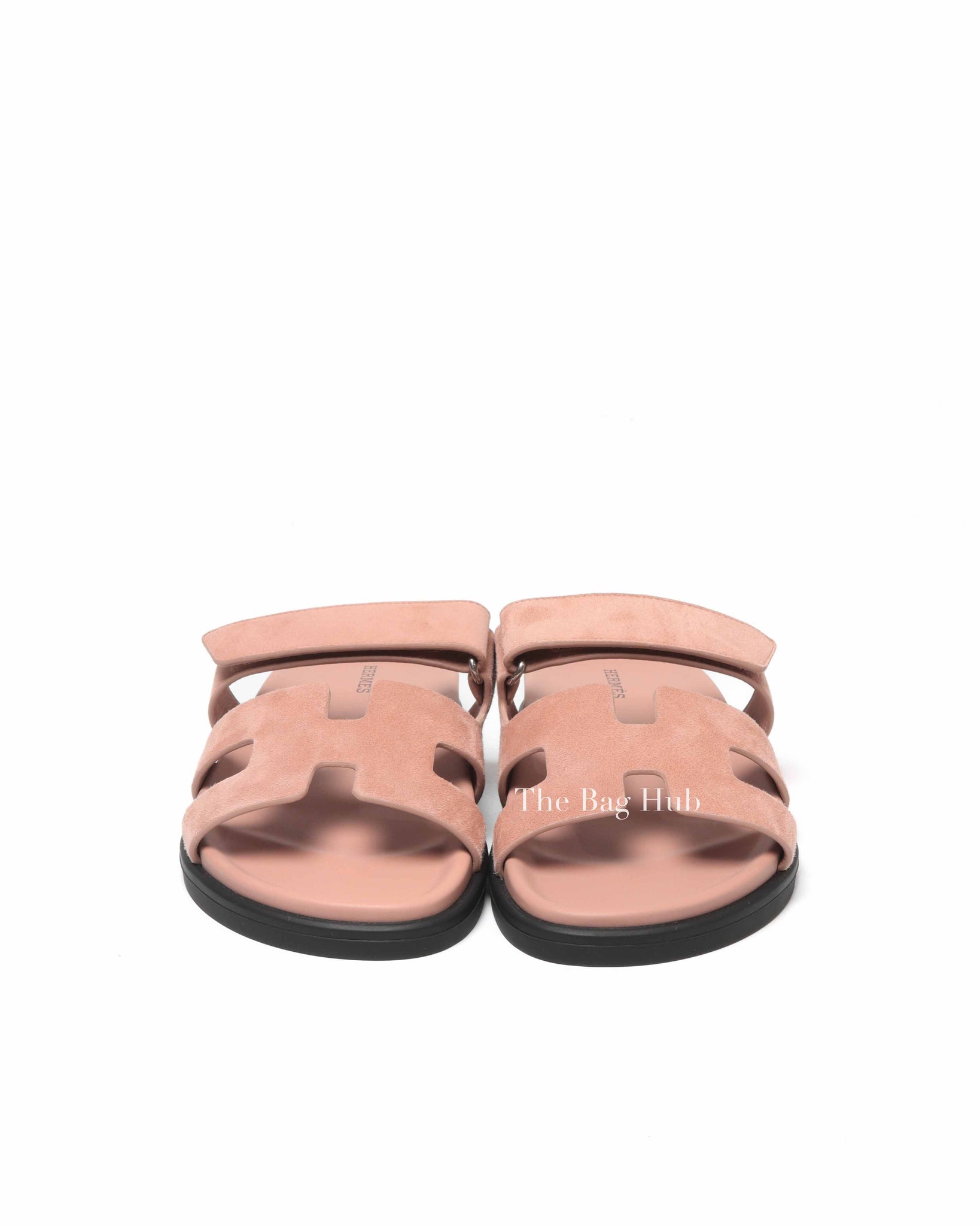 Hermes Nude Pink Suede Chypre Sandals Size 38