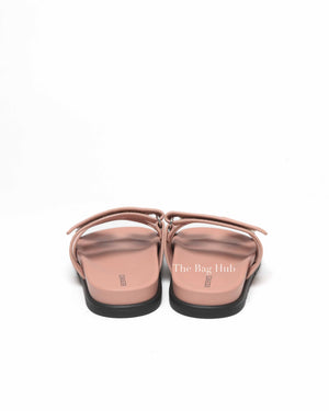 Hermes Nude Pink Suede Chypre Sandals Size 38