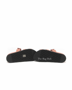Hermes Nude Pink Suede Chypre Sandals Size 38