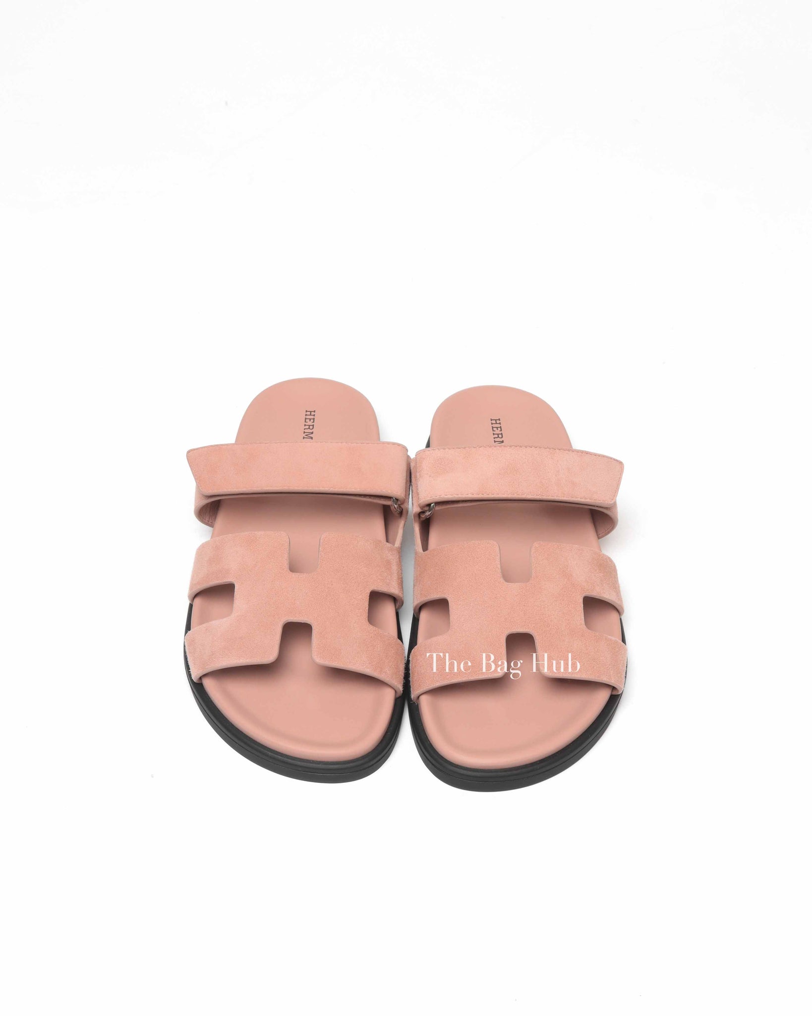 Hermes Nude Pink Suede Chypre Sandals Size 38