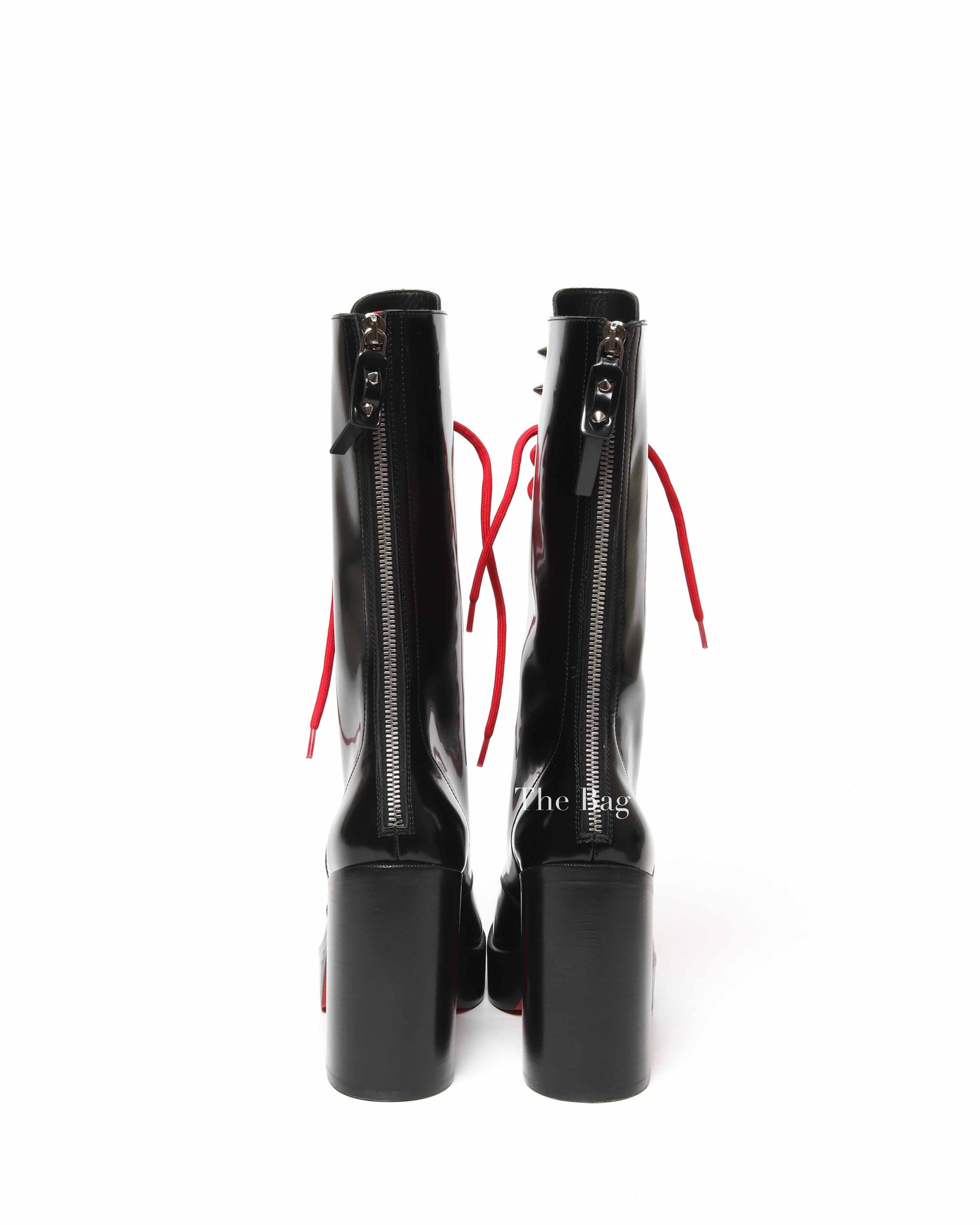 Christian Louboutin Stage Lace Leather Lace-Up Boots Women's Size 38