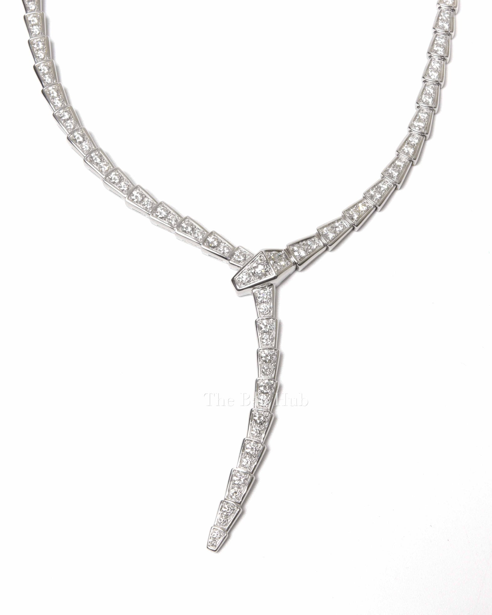 Bvlgari Serpenti Medium Viper 18KT White Gold and Full Pave Diamond Necklace