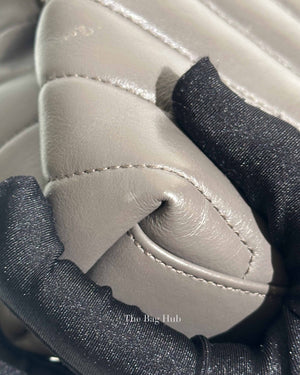 Saint Laurent Grey Calfskin Leather Quilted Monogram Toy Loulou Crossbody Bag