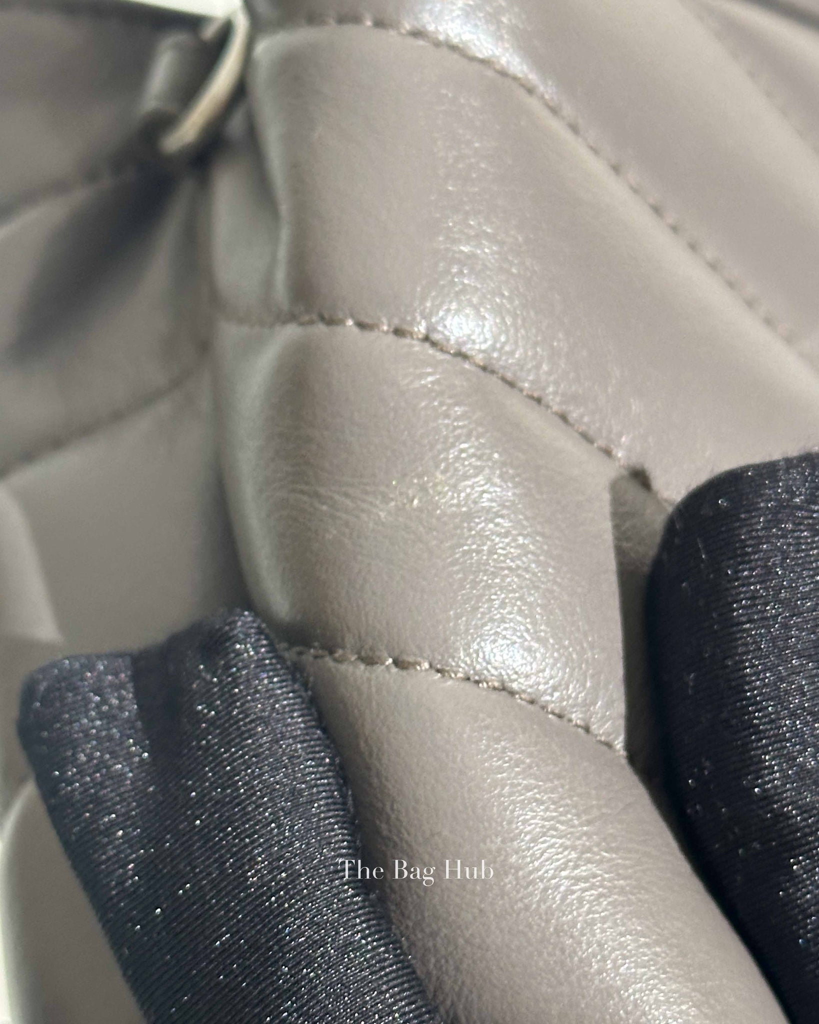 Saint Laurent Grey Calfskin Leather Quilted Monogram Toy Loulou Crossbody Bag