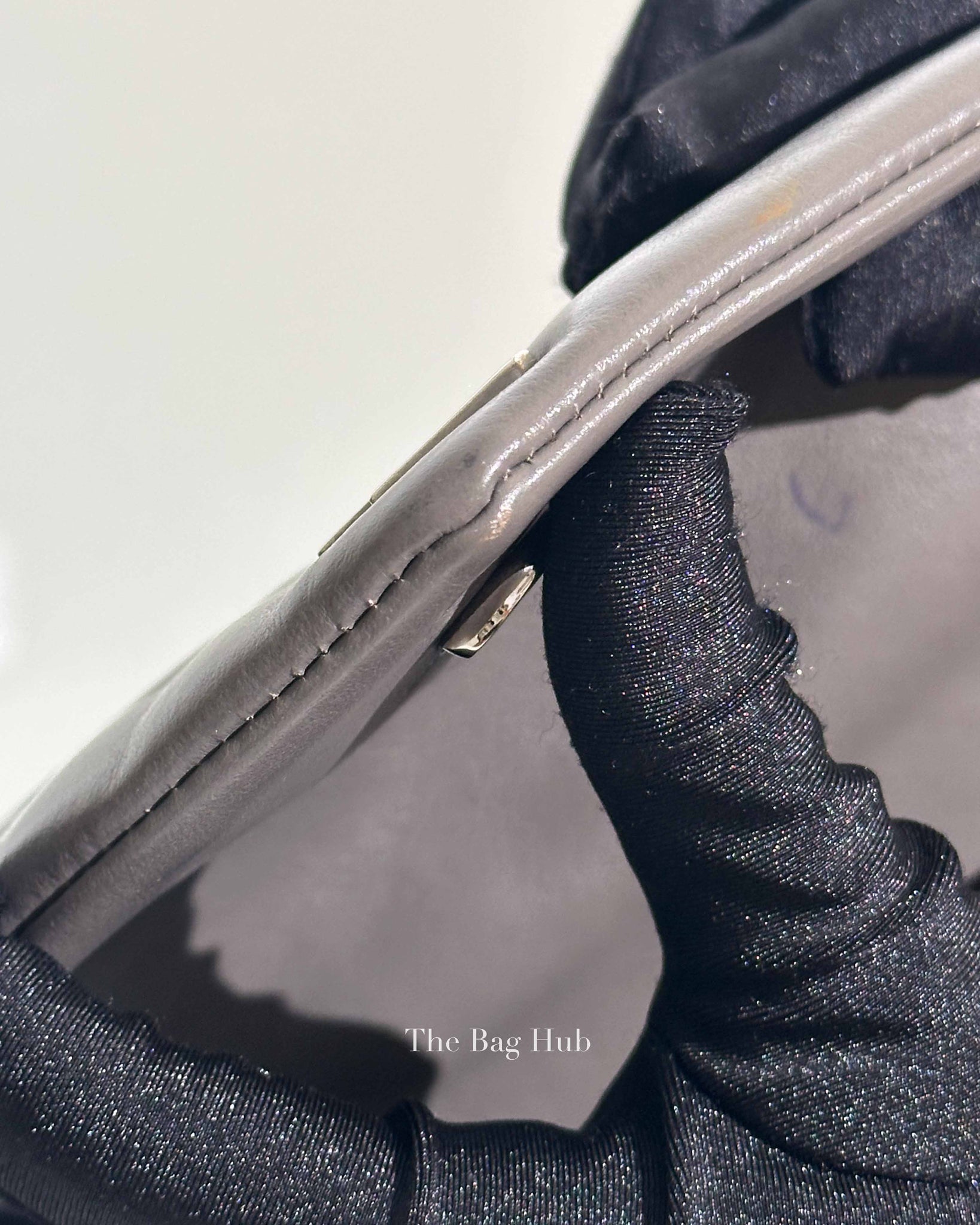 Saint Laurent Grey Calfskin Leather Quilted Monogram Toy Loulou Crossbody Bag
