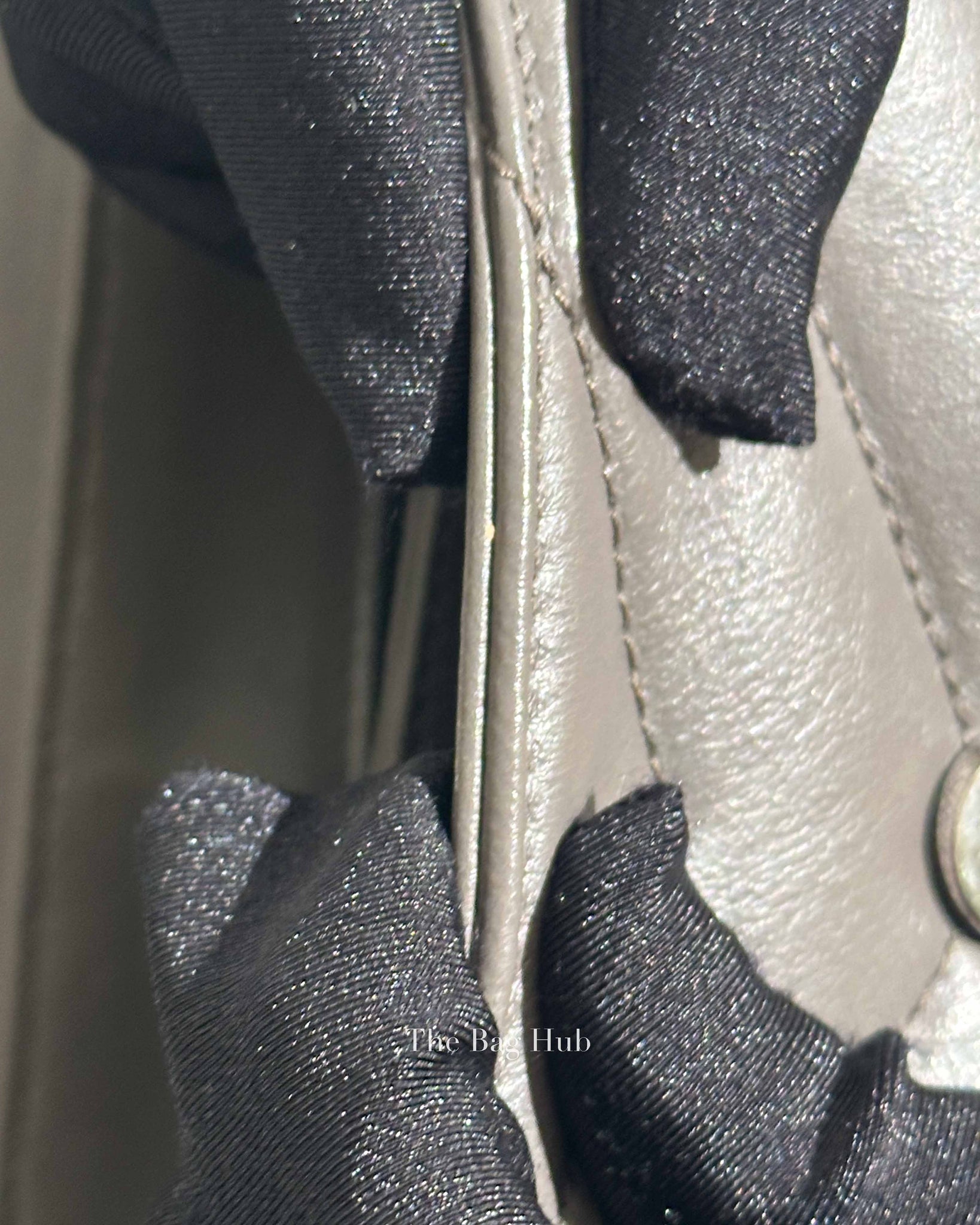Saint Laurent Grey Calfskin Leather Quilted Monogram Toy Loulou Crossbody Bag
