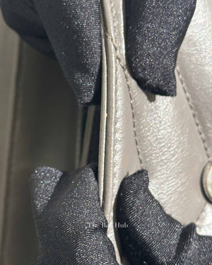 Saint Laurent Grey Calfskin Leather Quilted Monogram Toy Loulou Crossbody Bag