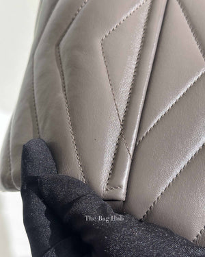 Saint Laurent Grey Calfskin Leather Quilted Monogram Toy Loulou Crossbody Bag