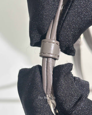 Saint Laurent Grey Calfskin Leather Quilted Monogram Toy Loulou Crossbody Bag