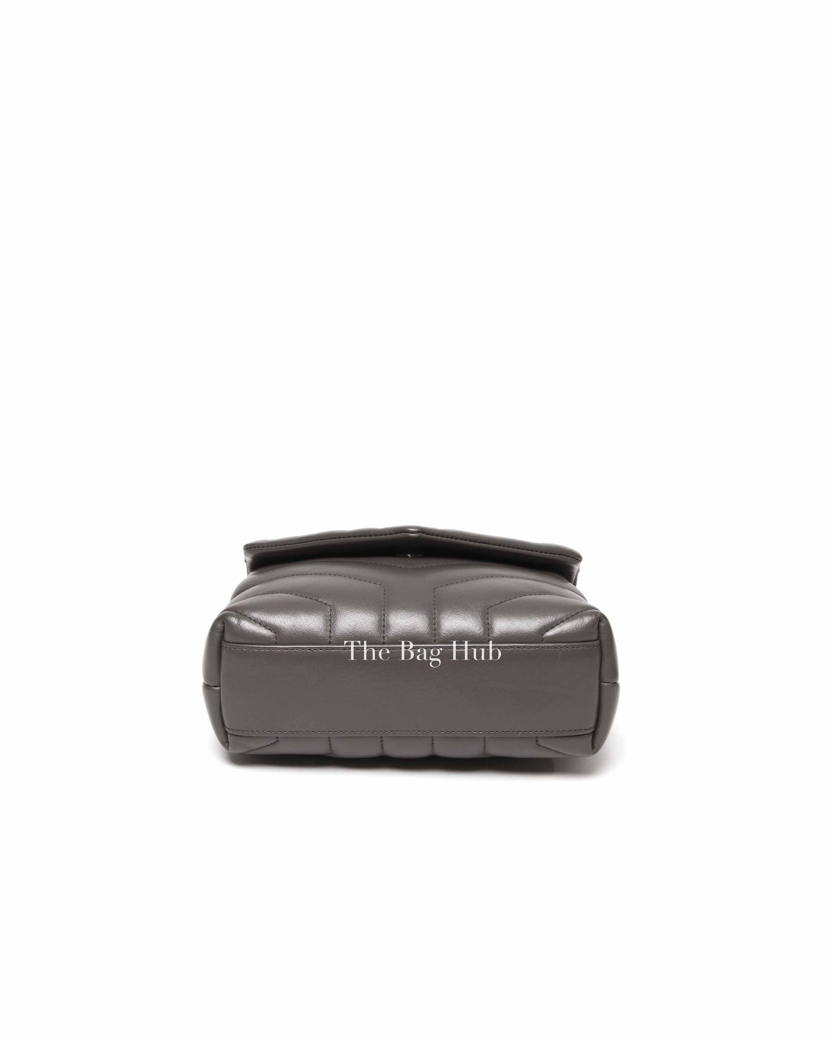 Saint Laurent Grey Calfskin Leather Quilted Monogram Toy Loulou Crossbody Bag