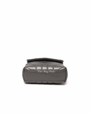 Saint Laurent Grey Calfskin Leather Quilted Monogram Toy Loulou Crossbody Bag