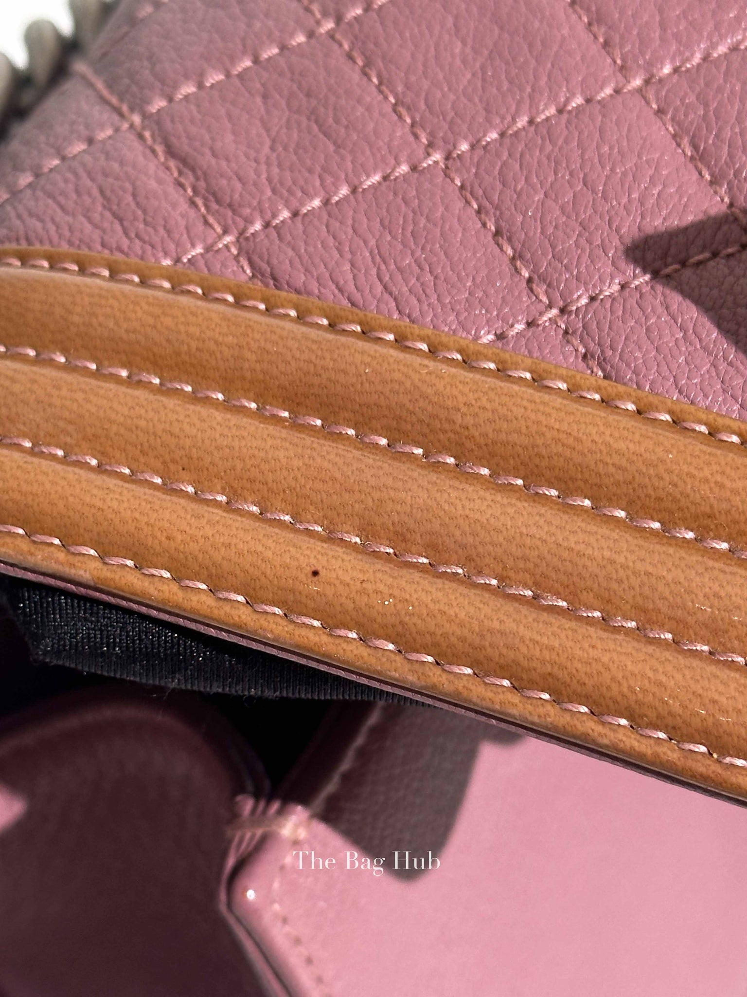 Chanel Purple/Brown Quilted Patent and Leather Small Boy Flap Bag
