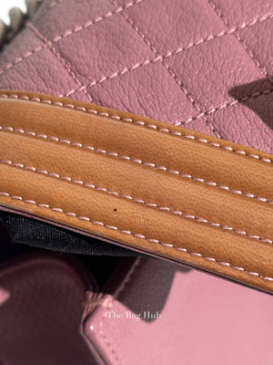 Chanel Purple/Brown Quilted Patent and Leather Small Boy Flap Bag