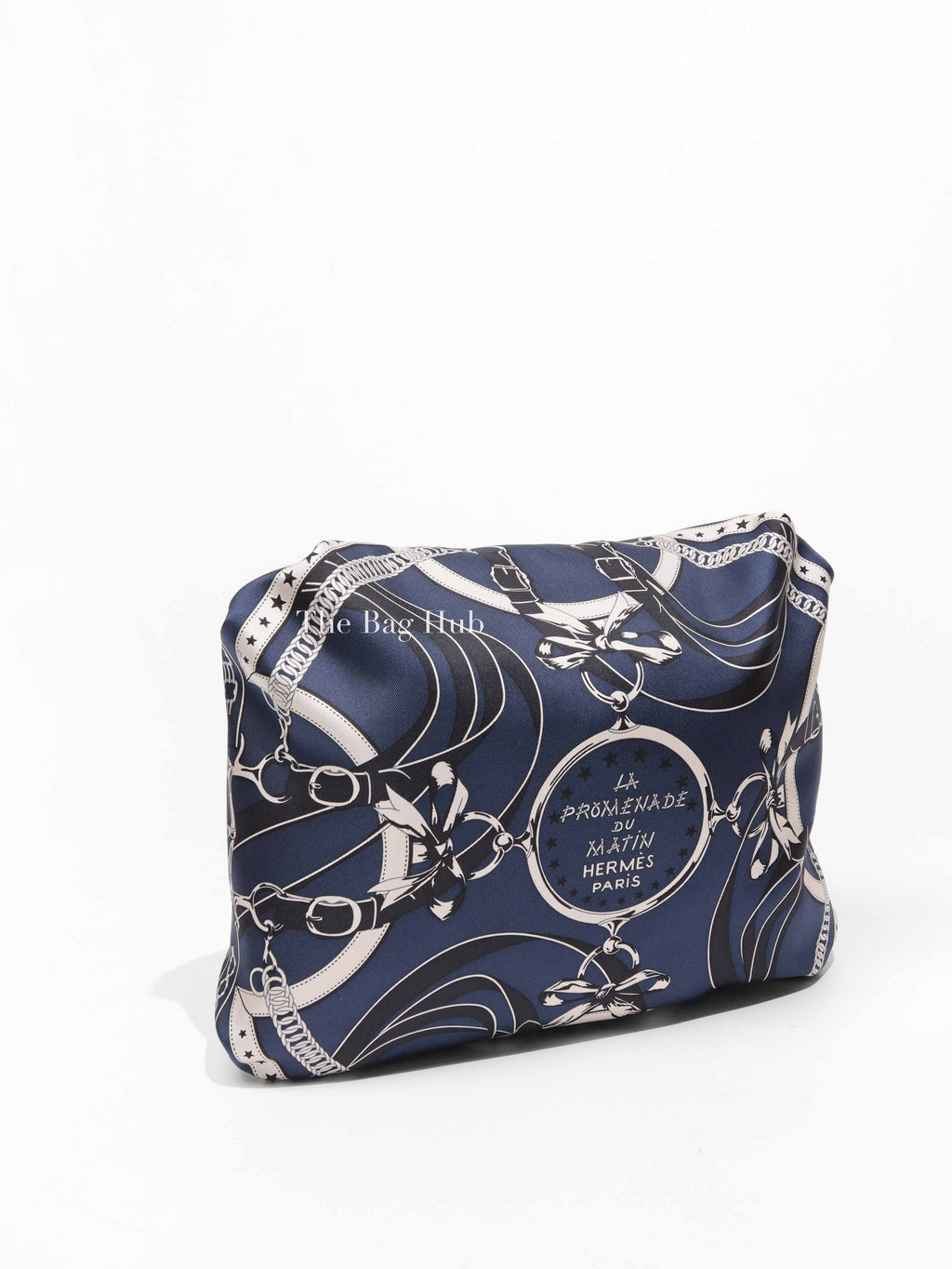 Hermes Bleu Indigo Black Silk Balusoie Bag