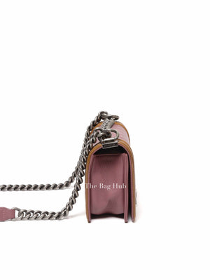 Chanel Purple/Brown Quilted Patent and Leather Small Boy Flap Bag
