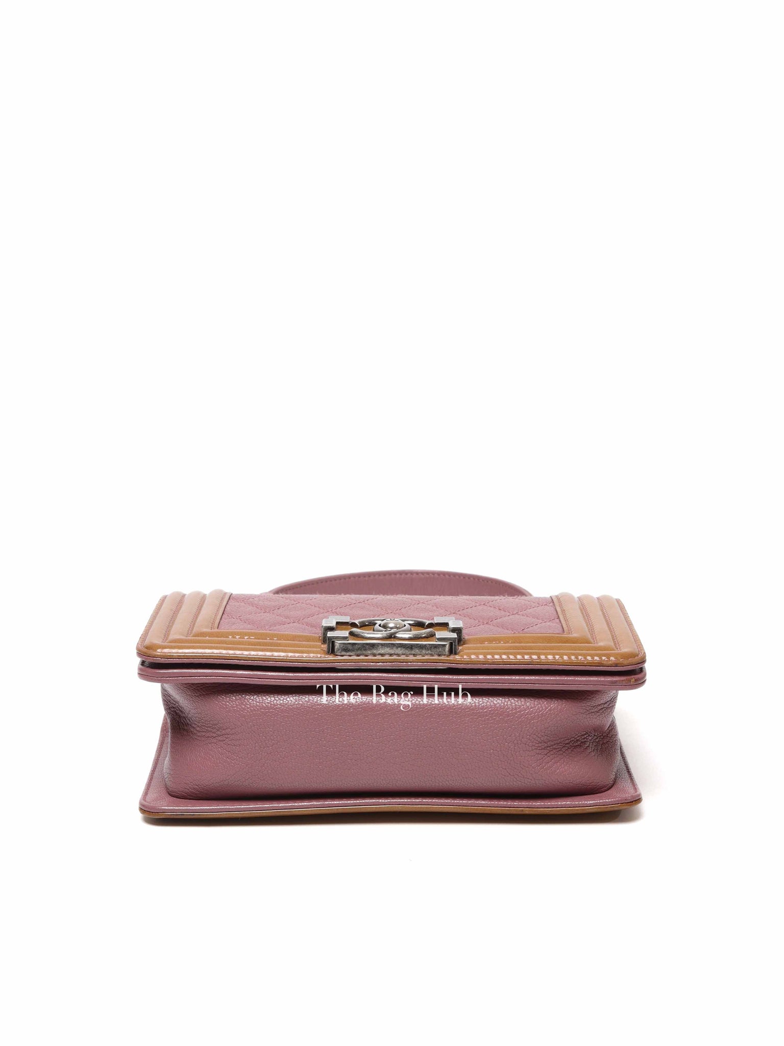 Chanel Purple/Brown Quilted Patent and Leather Small Boy Flap Bag