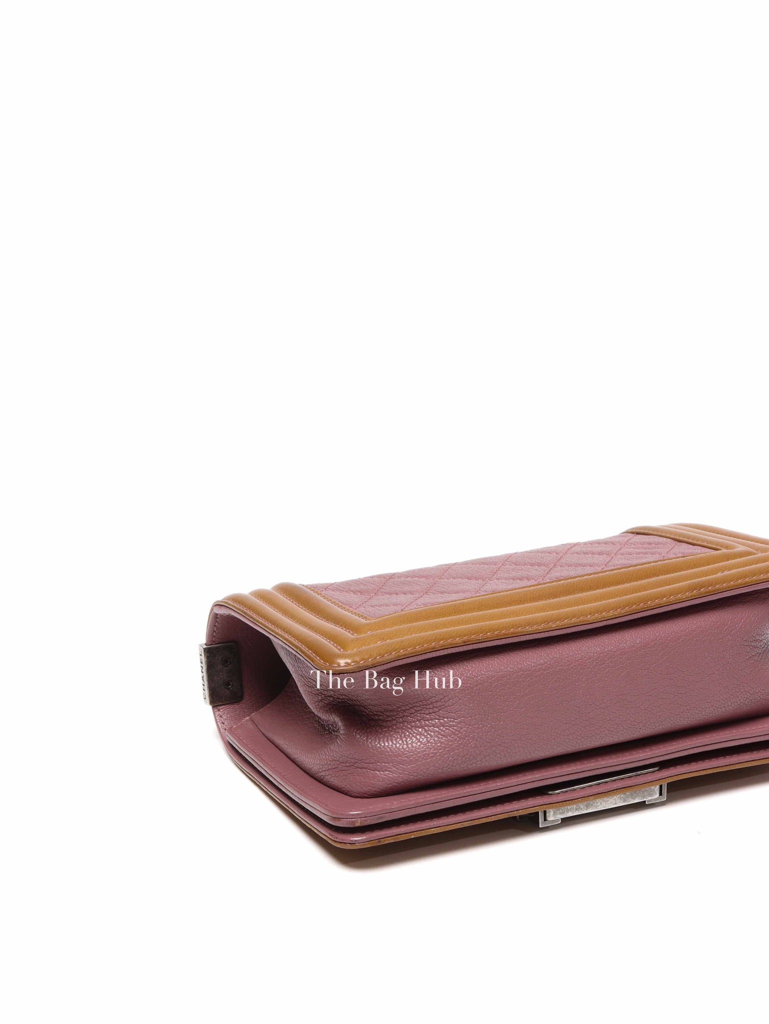 Chanel Purple/Brown Quilted Patent and Leather Small Boy Flap Bag