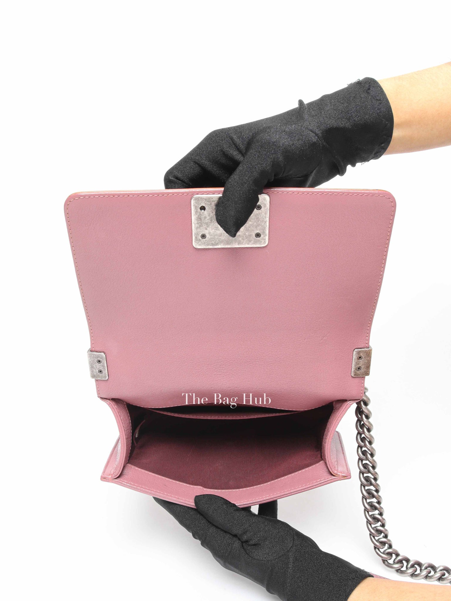 Chanel Purple/Brown Quilted Patent and Leather Small Boy Flap Bag