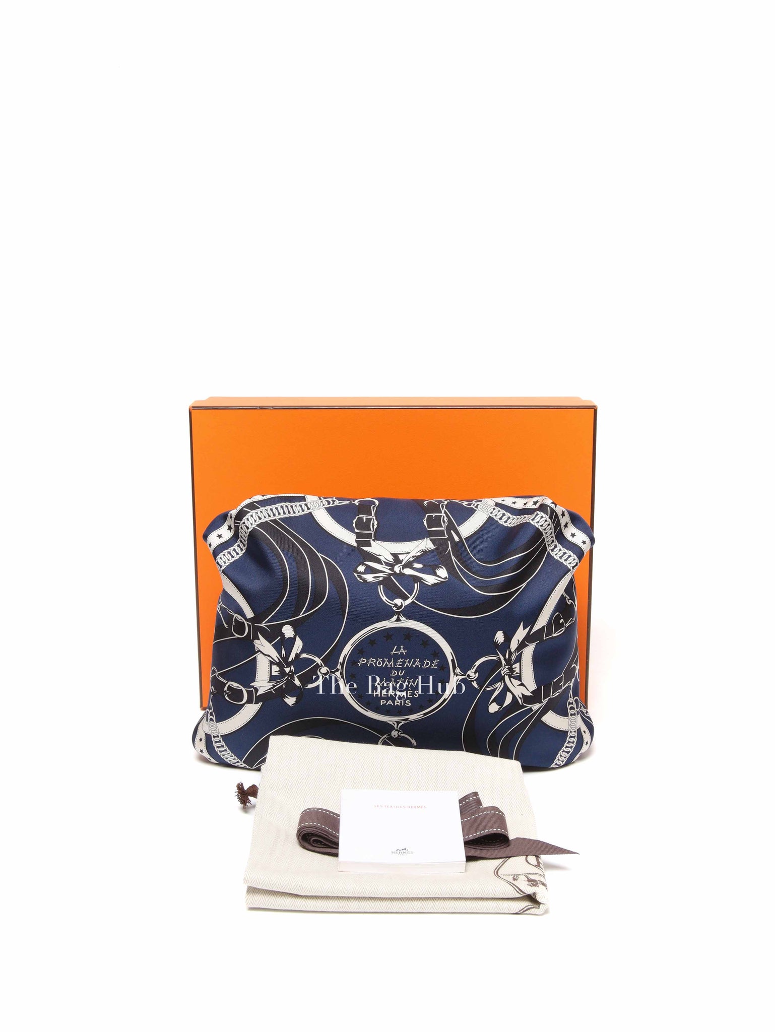 Hermes Bleu Indigo Black Silk Balusoie Bag
