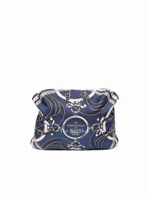 Hermes Bleu Indigo Black Silk Balusoie Bag