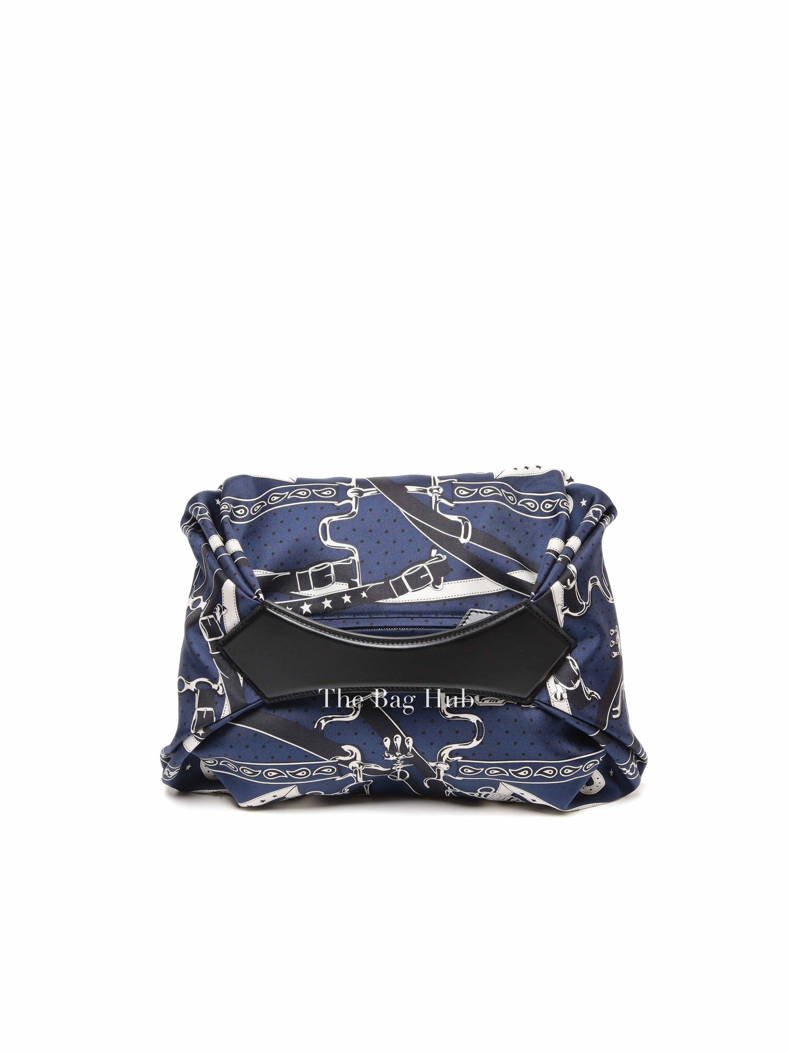 Hermes Bleu Indigo Black Silk Balusoie Bag