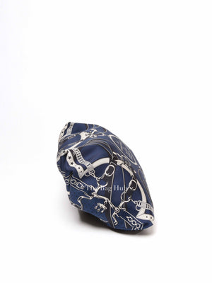 Hermes Bleu Indigo Black Silk Balusoie Bag