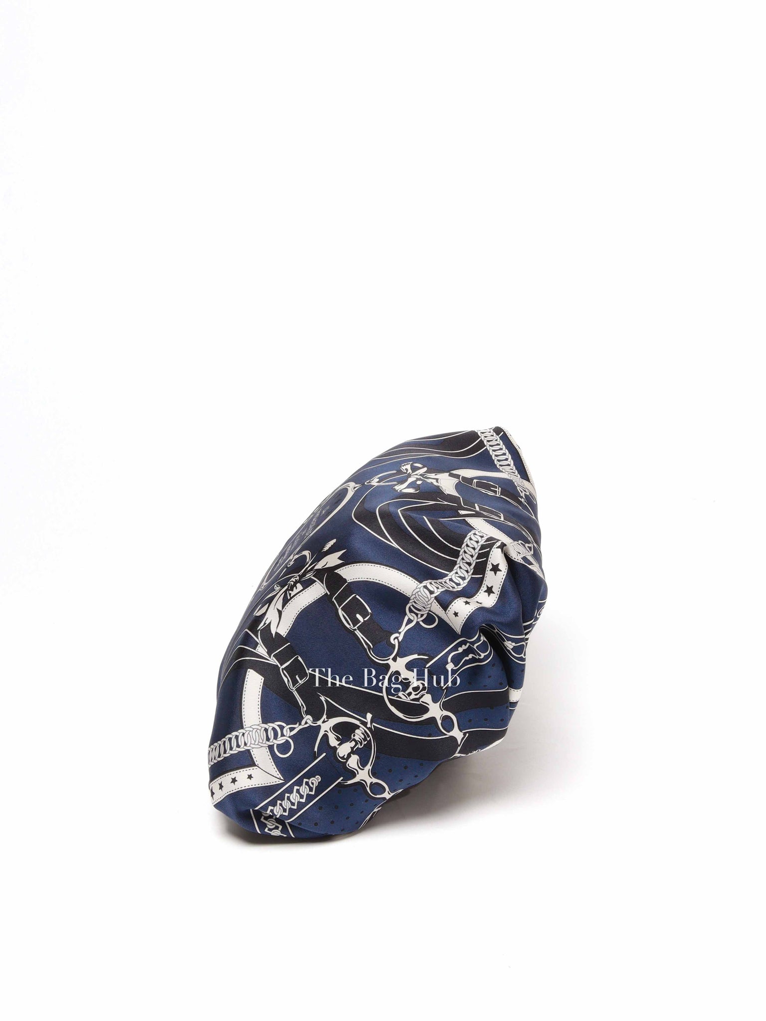 Hermes Bleu Indigo Black Silk Balusoie Bag