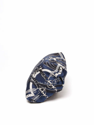 Hermes Bleu Indigo Black Silk Balusoie Bag